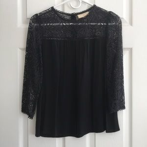 Anthropologie Lace Black Top Size 0